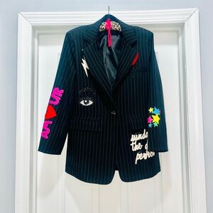 Pinstripe “Artist” blazer